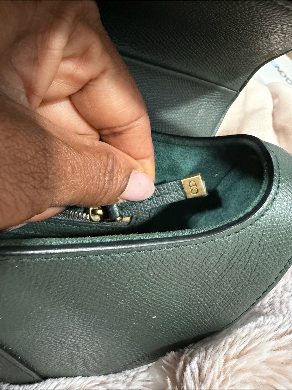 Dior Forest Green Saddle Crossbody with Gold 'D' Charm - Picture 9 of 14